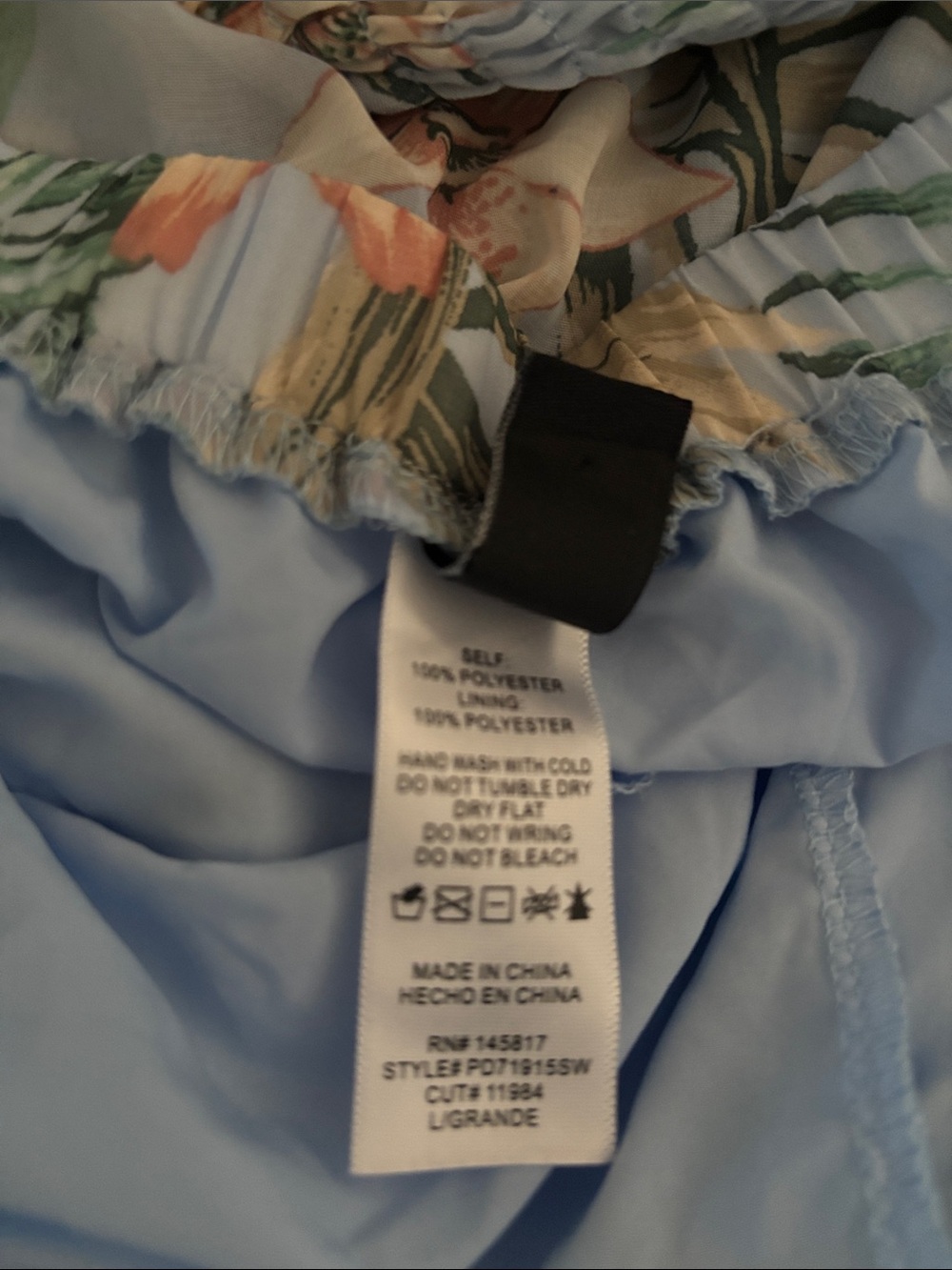 Windsor Pastel Blue Floral Two-Piece Set with Peach Accents - Picture 6 of 6
